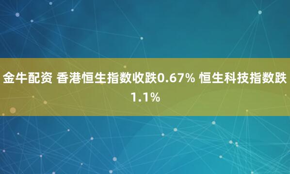 金牛配资 香港恒生指数收跌0.67% 恒生科技指数跌1.1%