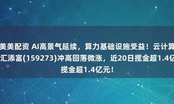美美配资 AI高景气延续，算力基础设施受益！云计算ETF汇添富(159273)冲高回落微涨，近20日揽金超1.4亿元！