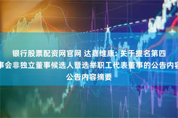 银行股票配资网官网 达嘉维康: 关于提名第四届董事会非独立董事候选人暨选举职工代表董事的公告内容摘要