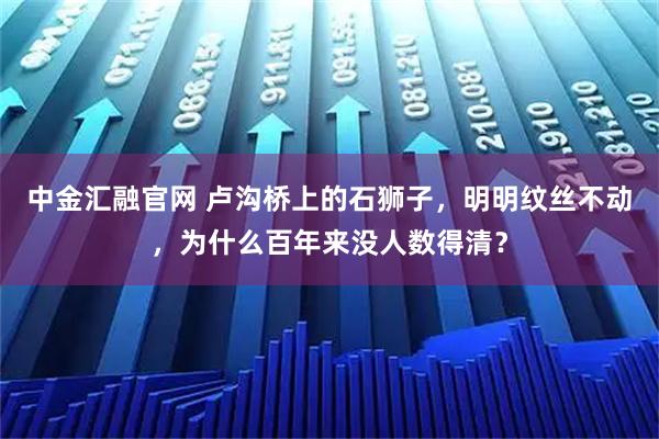 中金汇融官网 卢沟桥上的石狮子，明明纹丝不动，为什么百年来没人数得清？