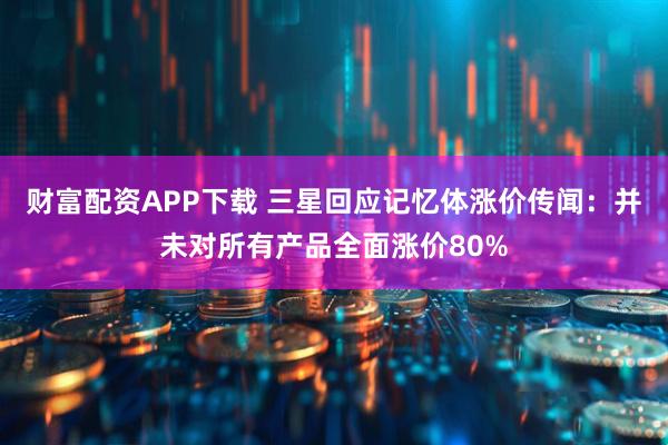 财富配资APP下载 三星回应记忆体涨价传闻：并未对所有产品全面涨价80%
