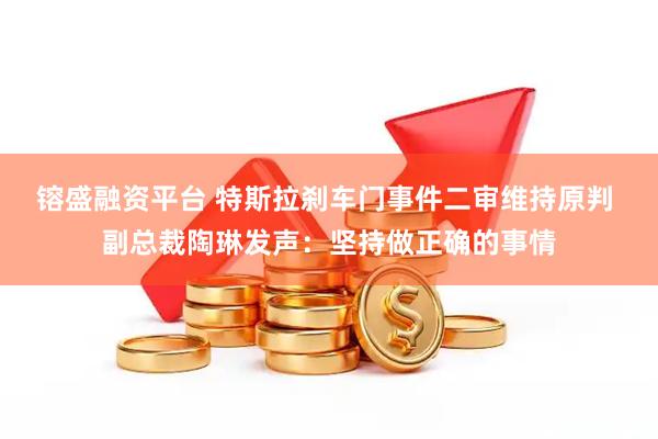 镕盛融资平台 特斯拉刹车门事件二审维持原判 副总裁陶琳发声：坚持做正确的事情
