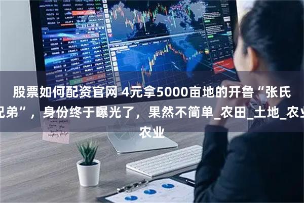 股票如何配资官网 4元拿5000亩地的开鲁“张氏兄弟”，身份终于曝光了，果然不简单_农田_土地_农业