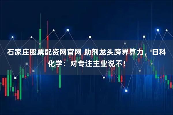 石家庄股票配资网官网 助剂龙头跨界算力，日科化学：对专注主业说不！