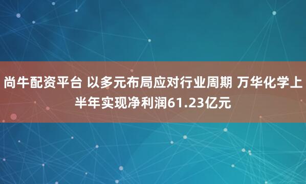 尚牛配资平台 以多元布局应对行业周期 万华化学上半年实现净利润61.23亿元