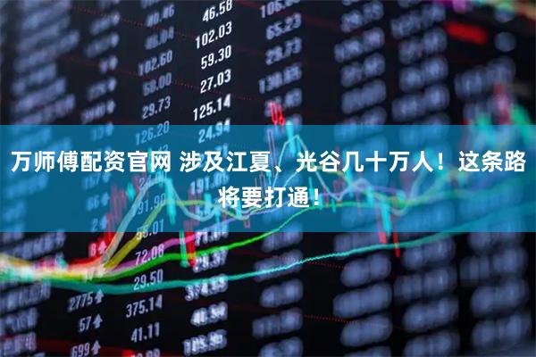 万师傅配资官网 涉及江夏、光谷几十万人！这条路将要打通！